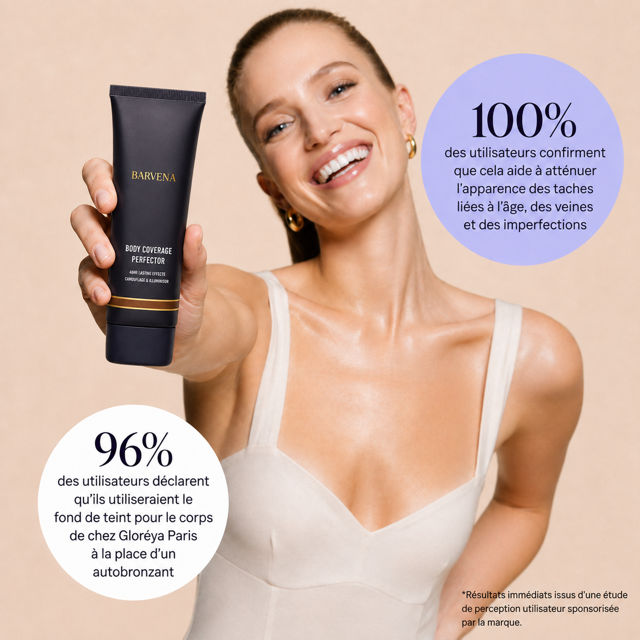 BARVENA – Correcteur de teint corps effet bronzant + brosse OFFERTE